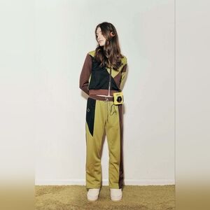 House of Sunny Bel Air Track Pants In Chocolate And Green Grass US 6